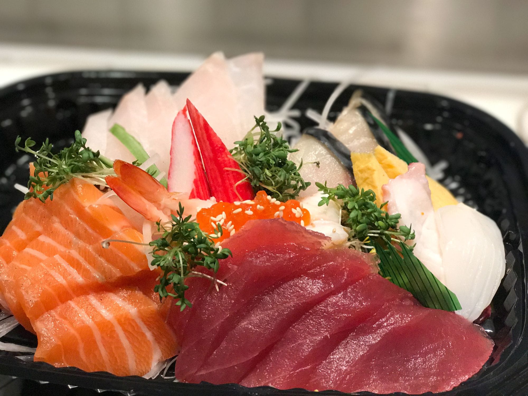 Sashimi set with salmon, tuna, kani, shrimp and others at Sushi Berlin
